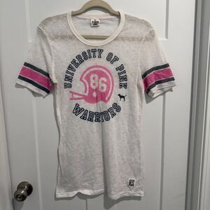 Vintage Victoria's Secret PINK T-Shirt Burnout 2000's 2008 Y2K Preppy Medium